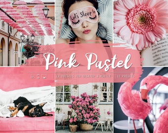Pink Pastel Lightroom Presets, Mobile & Desktop (Digital Download)