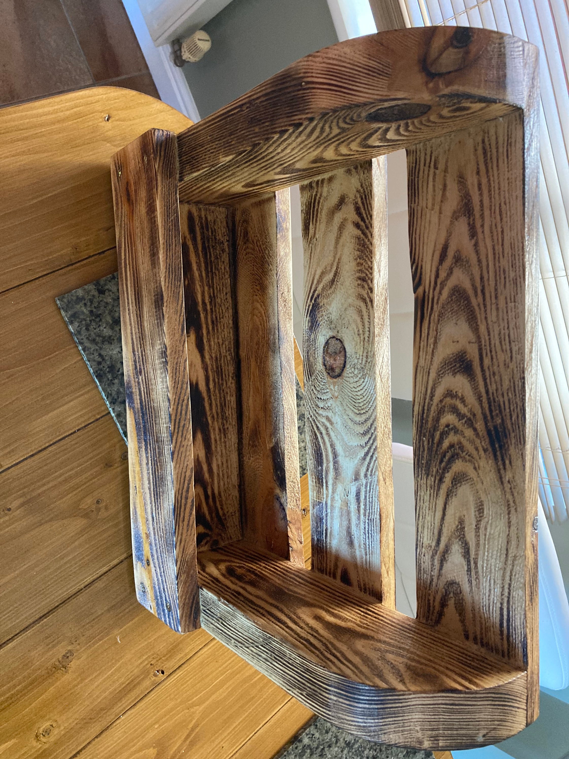 Unidad de estante de almacenamiento de madera gruesa quemada | Etsy