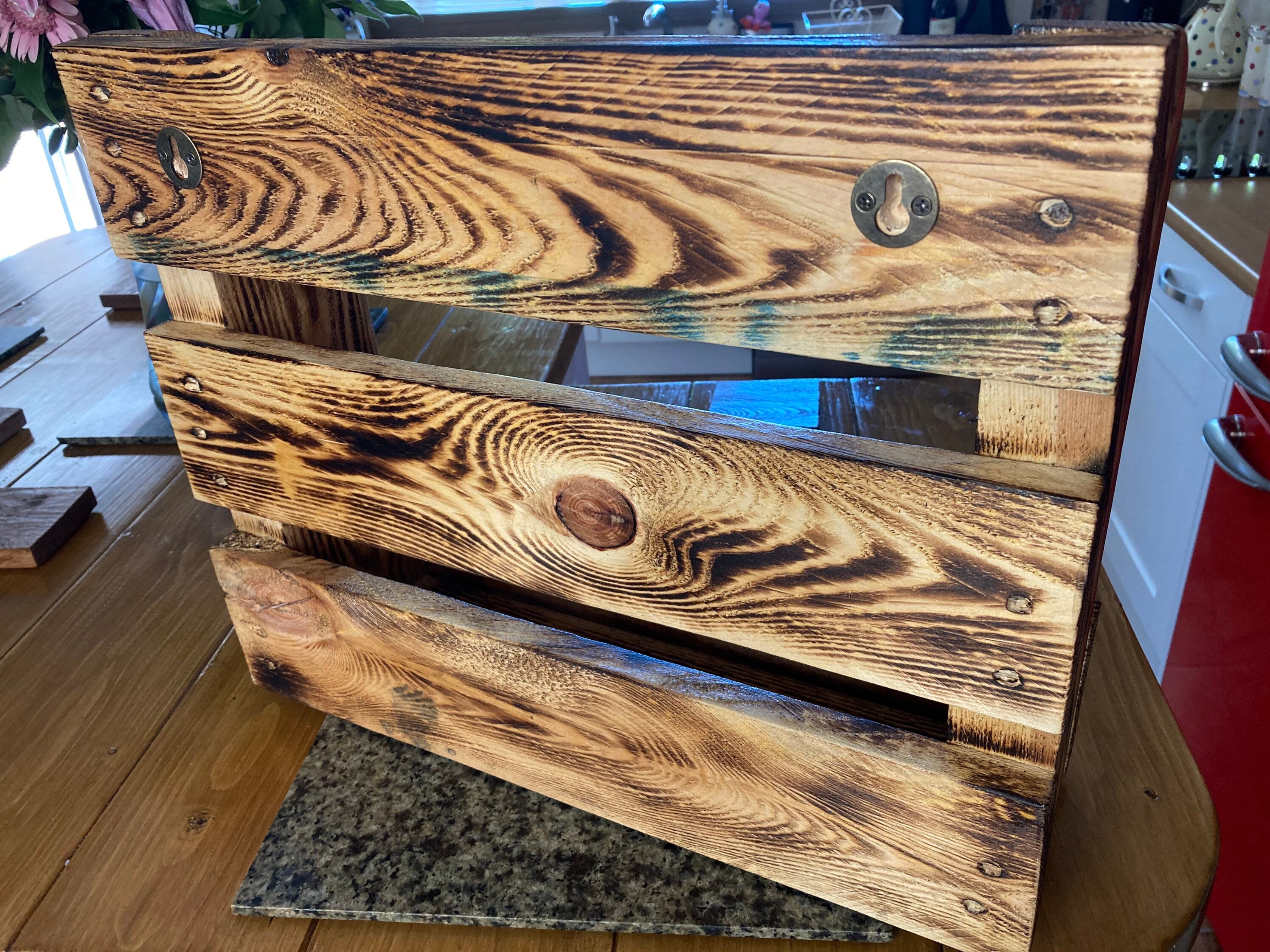 Unidad de estante de almacenamiento de madera gruesa quemada | Etsy