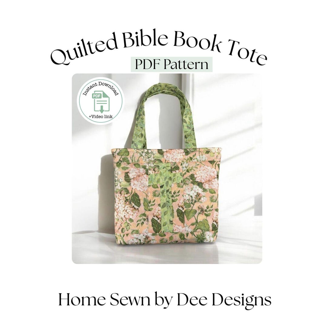 Quilted Bible Book Tote PDF Pattern - Etsy