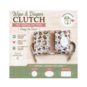 Diaper Wipe Pouch PDF Sewing Pattern, Wipe Clutch Pattern, (Digital Download)