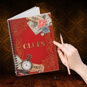Clue Gathering Notebook | Murder Mystery Party Accessories | Party Favor | Victorian Mystery Detective Journal | Blank Notebook