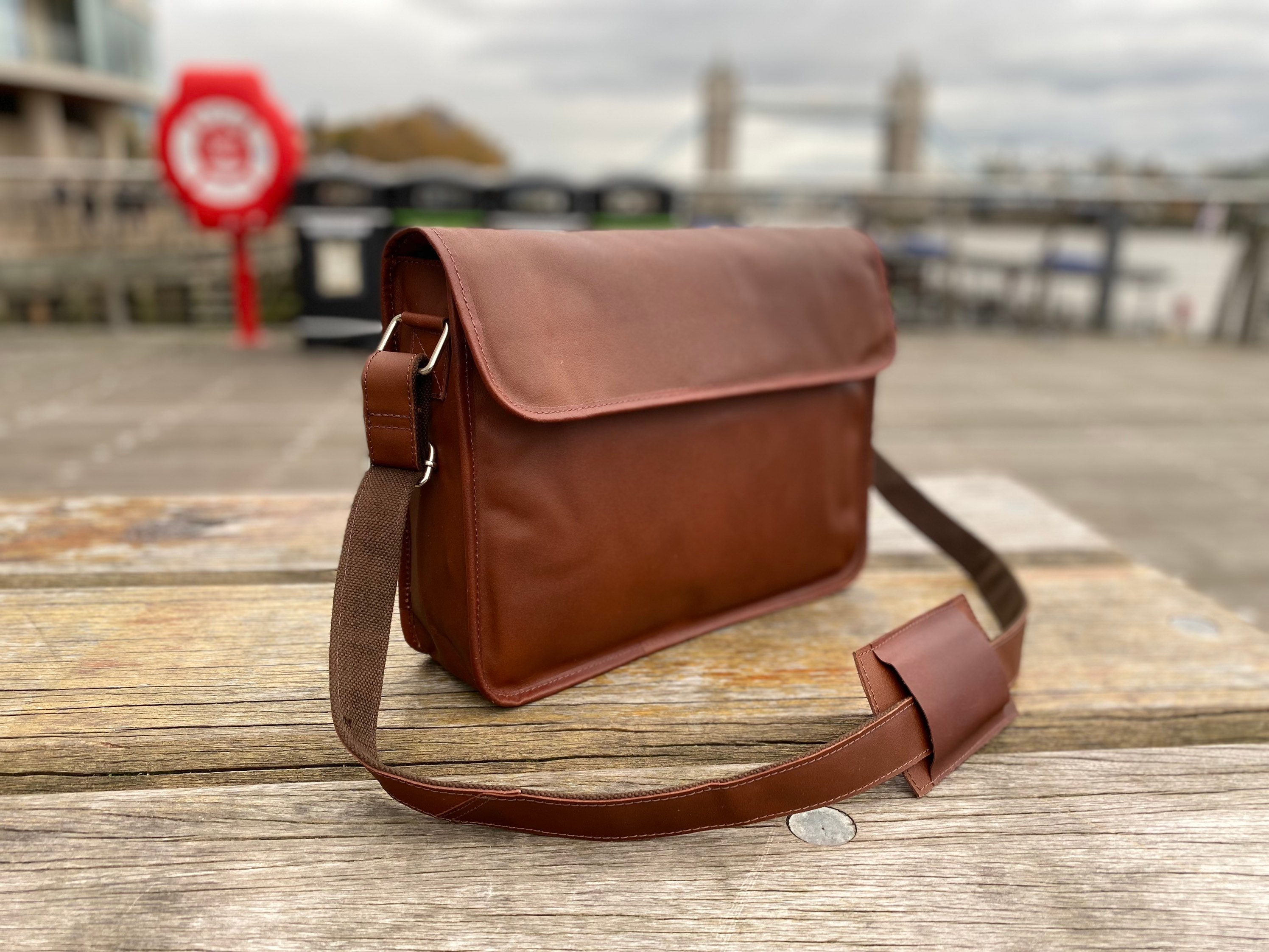 New Leather Business Genuine Briefcase Handbag Laptop Shoulder Messenger Bag UK 