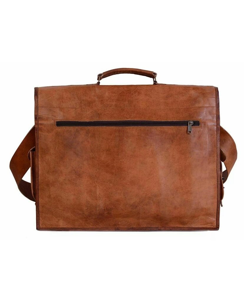 Genuine Brown Leather Messenger Bag Shoulder Bag Laptop Bag Etsy UK