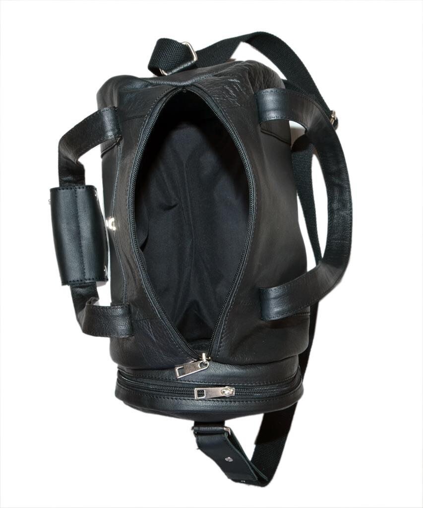 Genuine Leather Barrel Bag Sports Gym Travel Hand Shoulder Strap Bag  LondonWear