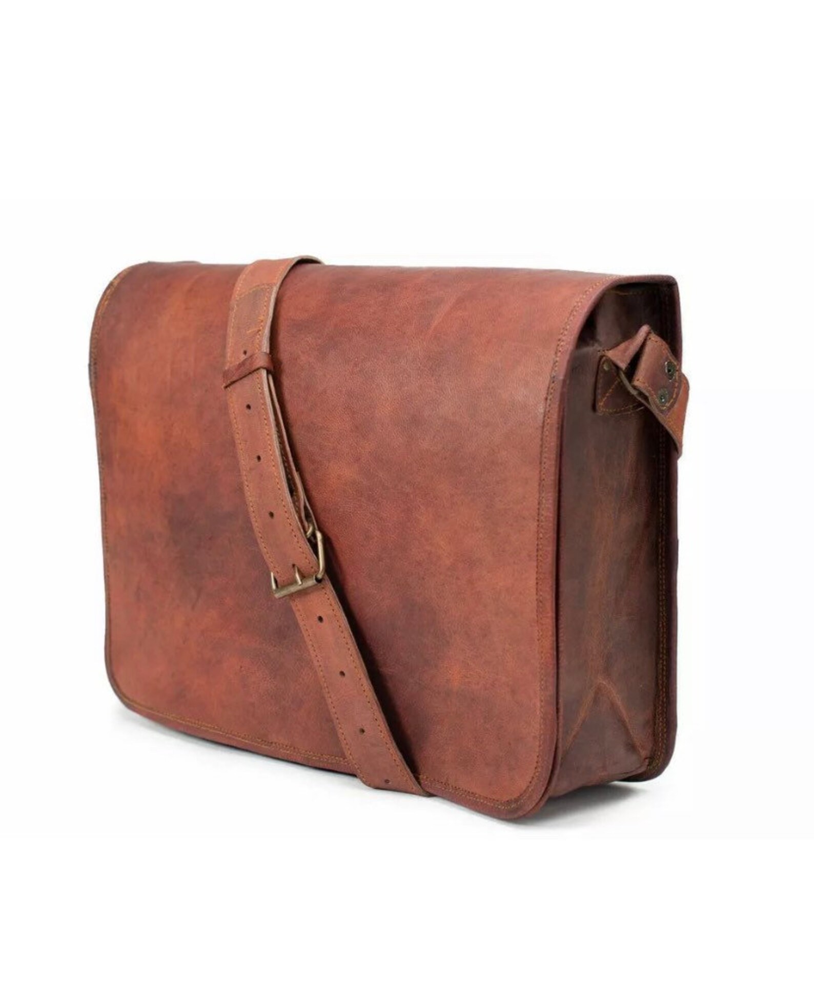 Vintage Goat Leather Messenger Real Satchel Genuine Laptop Bag Etsy UK