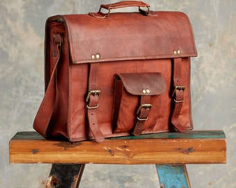 Messenger Bag, Laptop Office Bag For Him And Her Satchel Handmade vintage Genuine Leather Bag Brown School Bag, Shoulder bag, daily bag