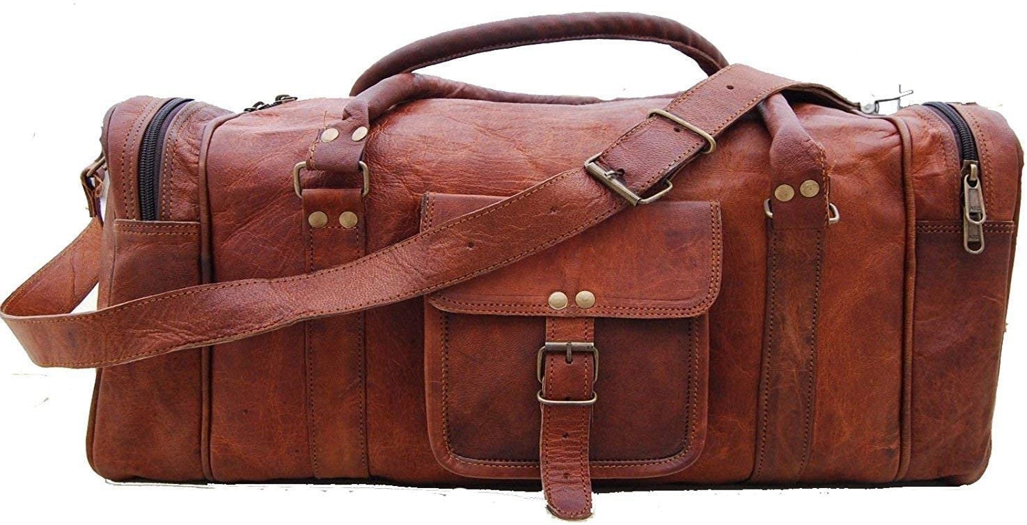 Bag Leather Duffle Men Travel Genuine Gym Luggage Overnight - Etsy UK