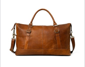 Cabin Luggage bag, Travel Bag, Genuine Leather Duffle holdall bag, workout bag, cowhide leather Holiday Bag office Gym Bag