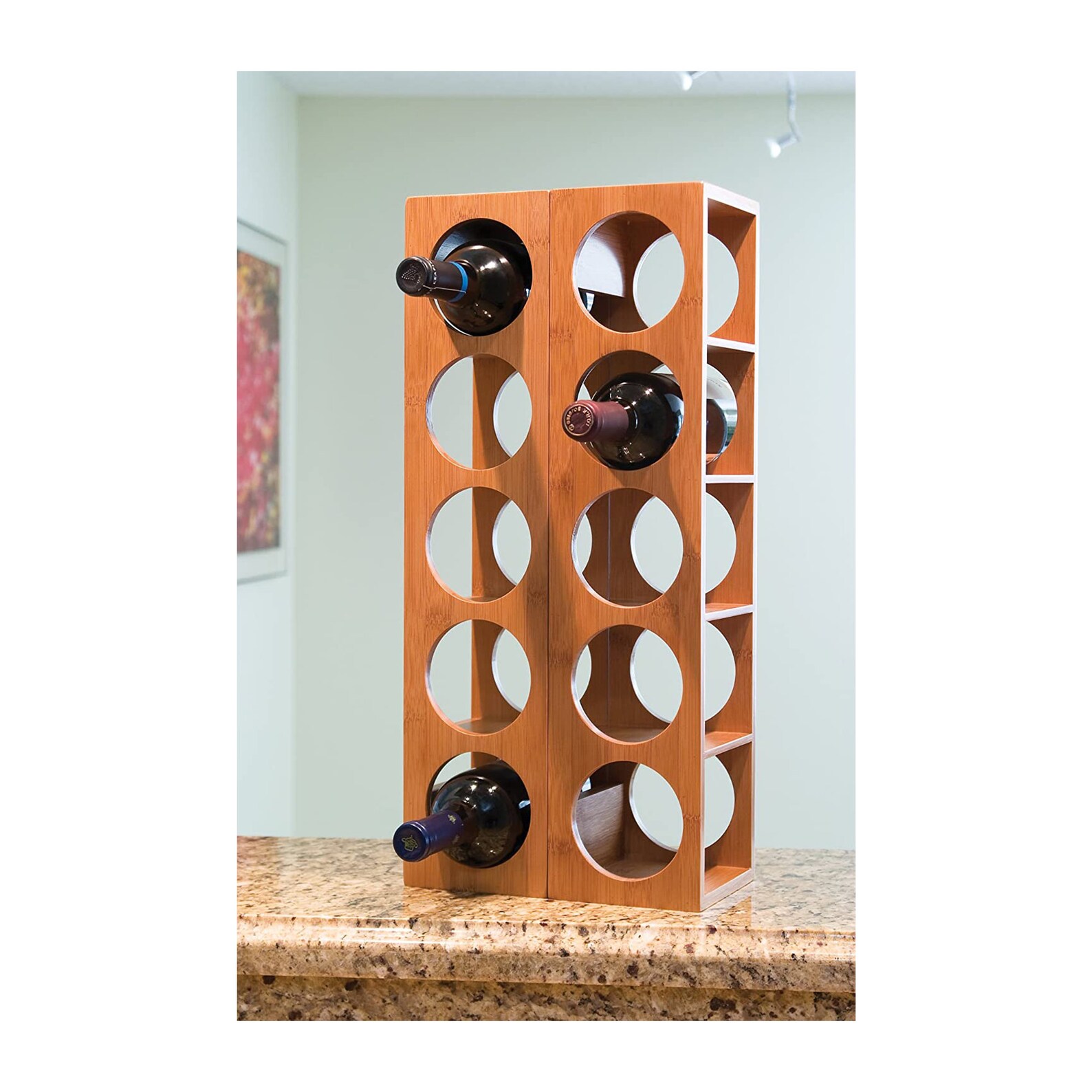Tall Narrow Wine Rack Stackable 5Bottle Wine Rack Bamboo Etsy