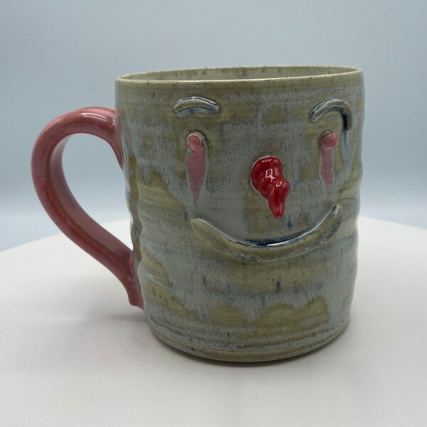 Wheel thrown stoneware facemug #118