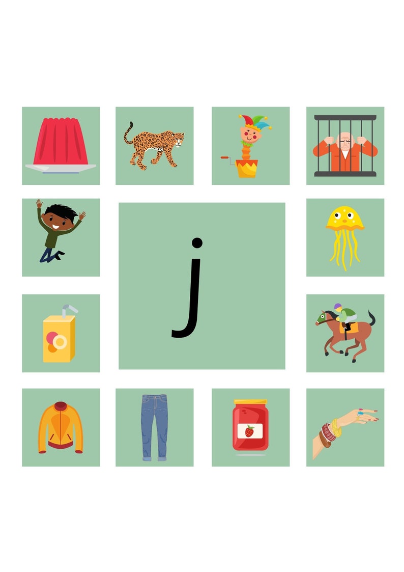 Initial Sounds Alphabet Cards Display Cards or Phonics Game downloadable PDF Etsy