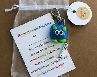 Primary school monsters, lucky charms, homework helpers, learning aids, pendants for pencil cases or satchels