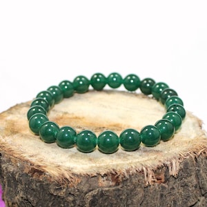 Stunning Natural Green Jade Bracelet, Green Jade Bead Bracelet