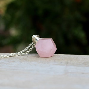 Natural Rose Quartz Dodecahedron Pendant