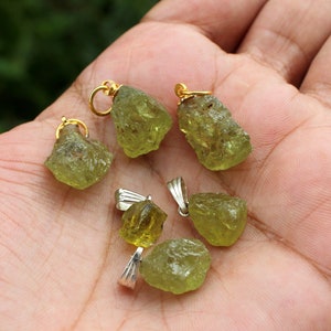 Natural Peridot Raw Pendant,Peridot Pendant