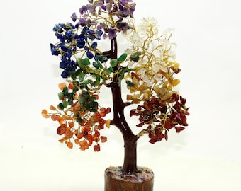 Natural 7 Chakra Tree 500 Chips,Crystal Tree