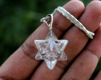 Natural Clear Quartz Merkaba,Clear Quartz Merkaba Pendant,Clear Quartz Star Pendant,Merkaba Star Pendant,A Grade Quality