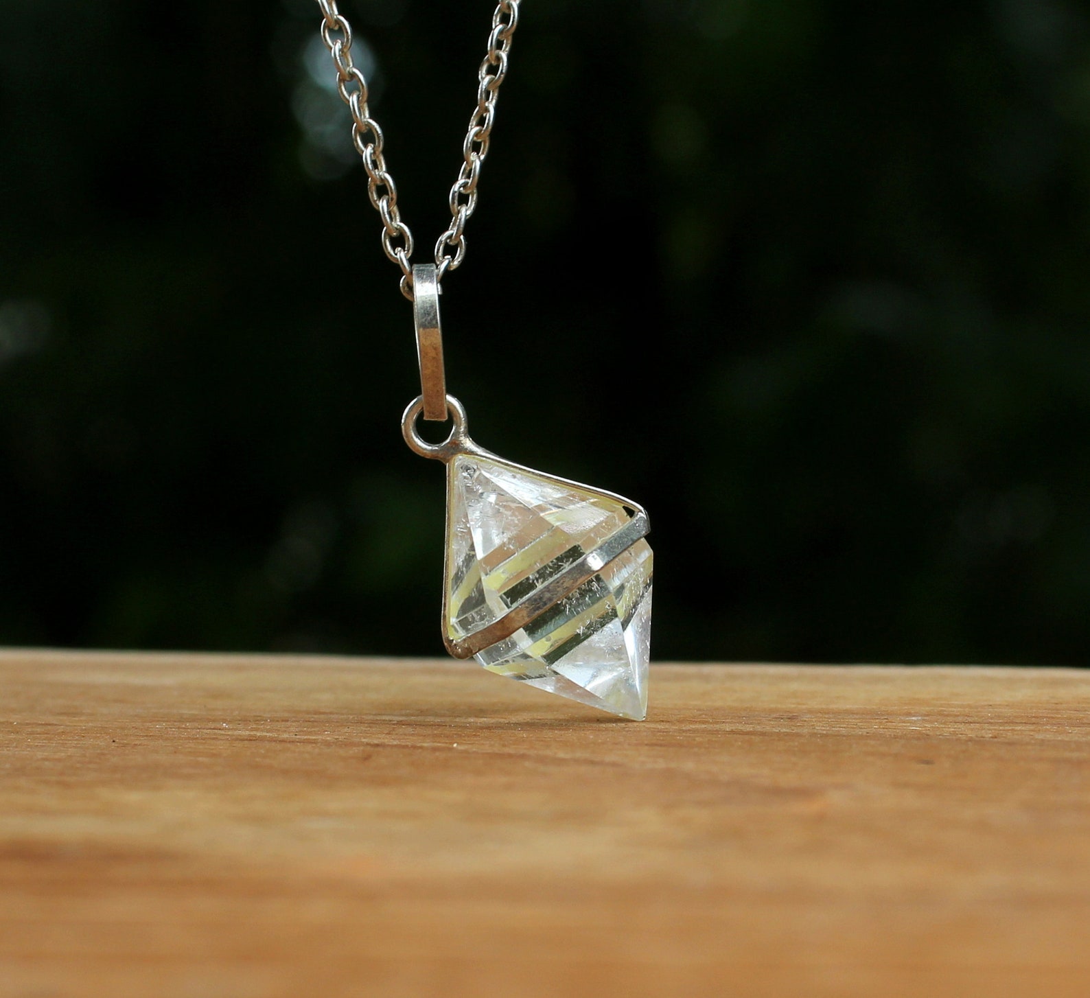 Pample Handmade Clear Quartz Teardrop Pendant - Semi Pample Cut - Etsy