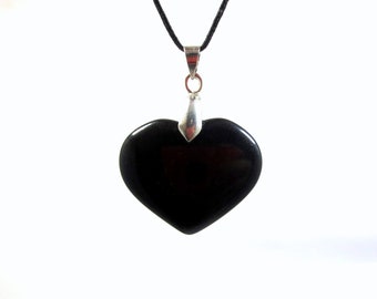 Natural Black Tourmaline Heart Pendant,Black Tourmaline Pendant,Black Tourmaline Heart