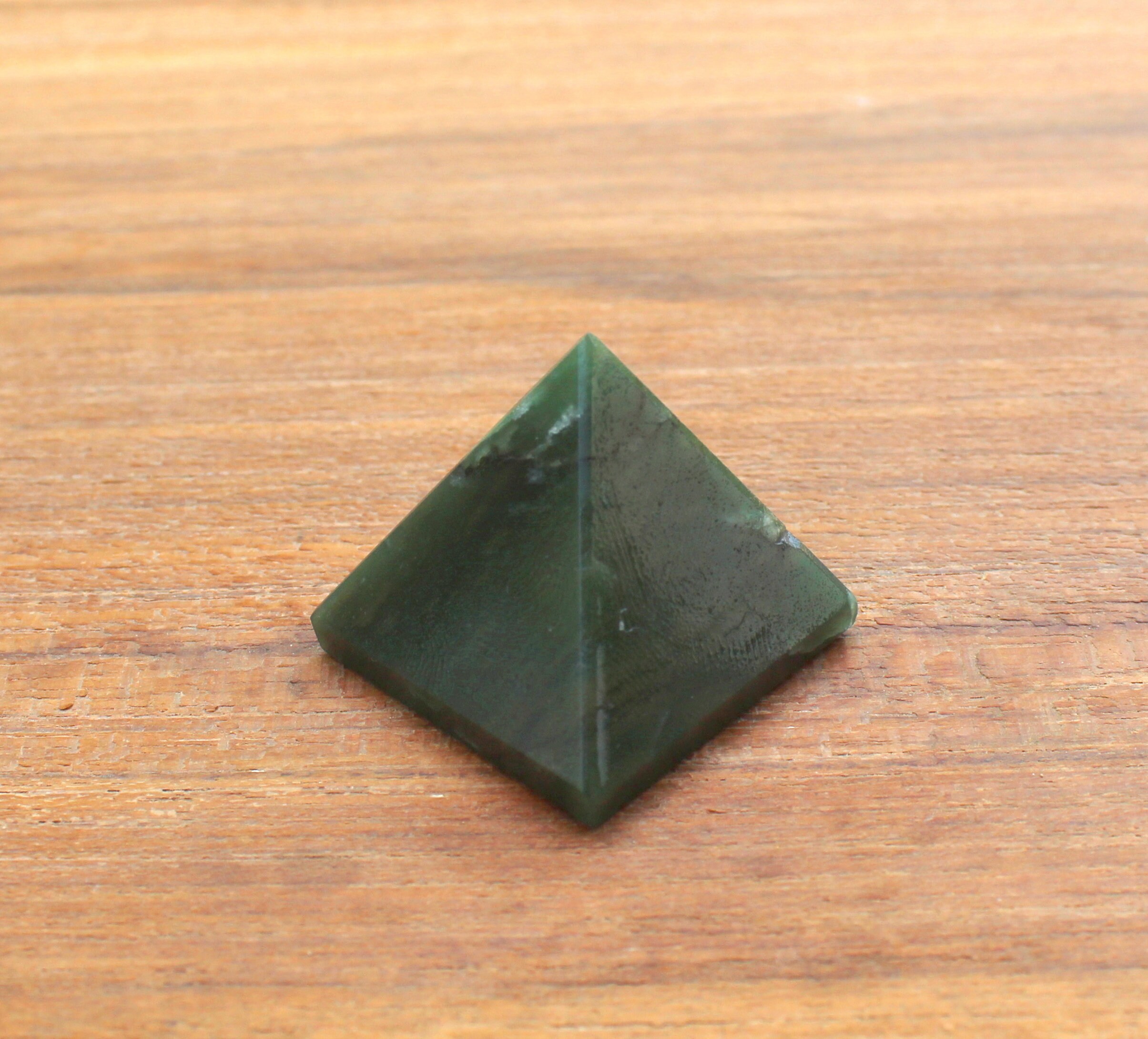 Natural Green Jade Pyramid 30 MM Etsy