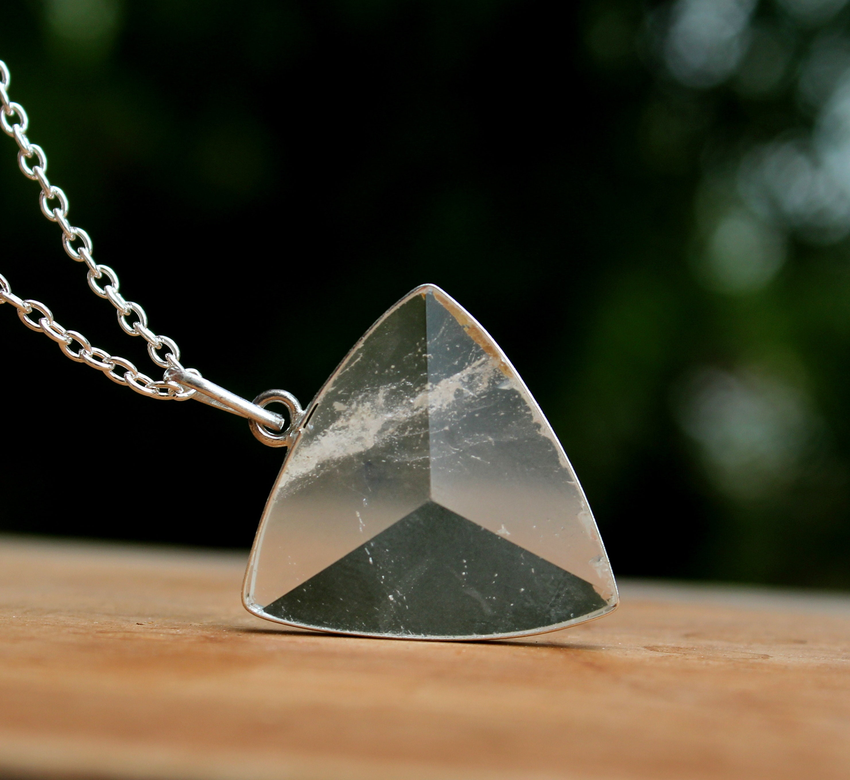 Natural Clear Quartz Triangle Pendant Clear Quartz Pendant