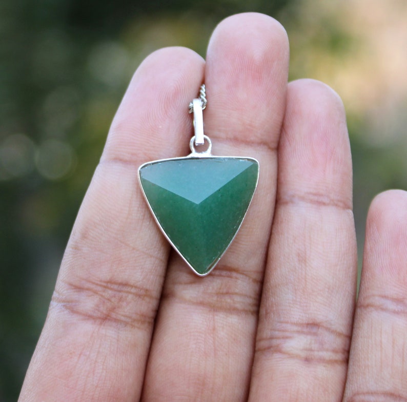 Handmade Green Aventurine Triangle Pendant (25-30 MM) - Etsy