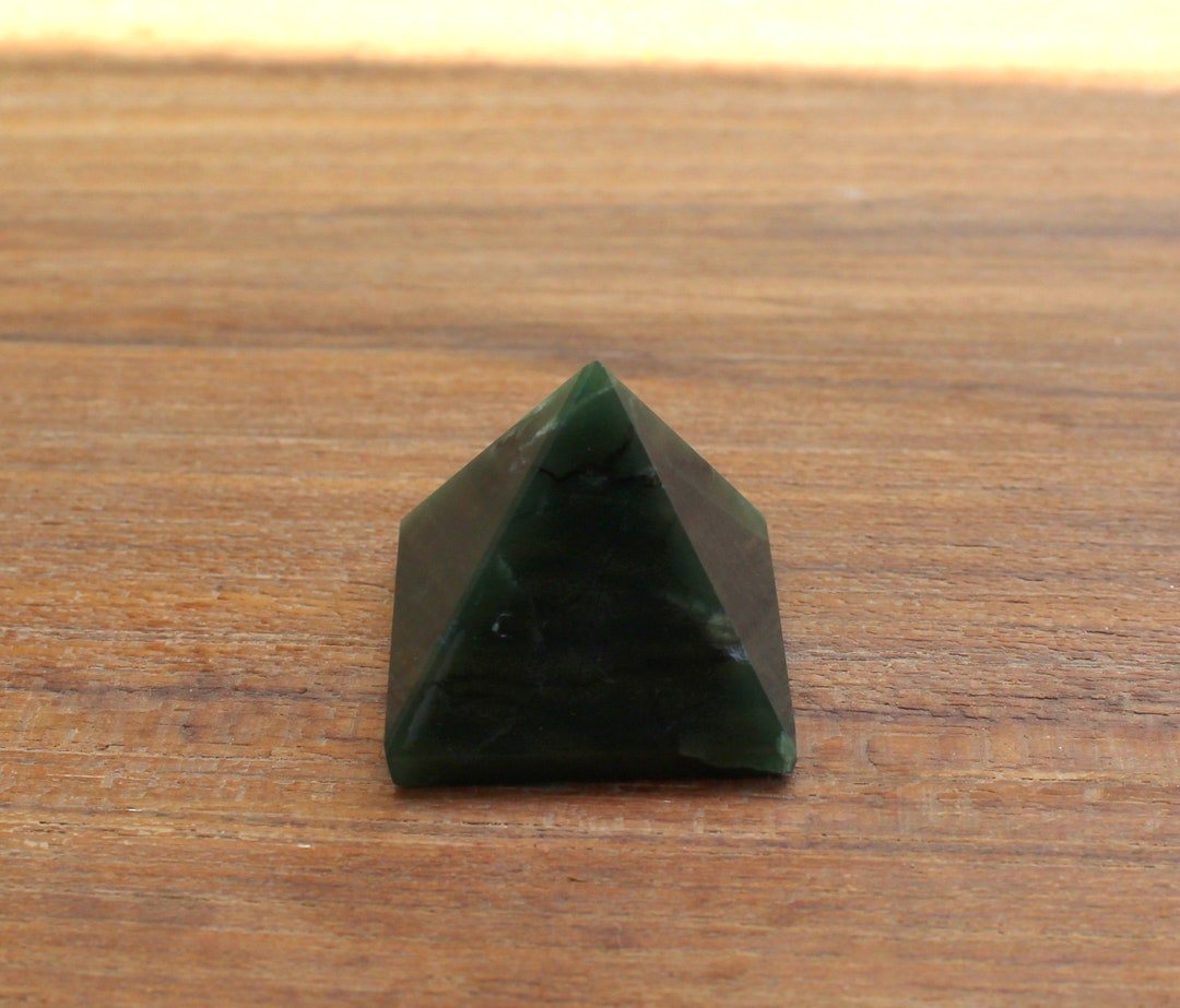 Natural Green Jade Pyramid Etsy