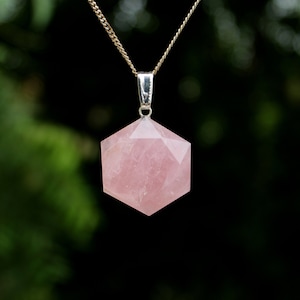 Natural Rose Quartz Pendant,Rose Quartz David Star Pendant,Rose Quartz Star Pendant
