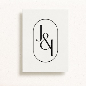 J I monogram, J en ik bruiloft logo, Premade Logo Design, Modern Logo, Minimalistisch Type, Lakzegel, Uitnodigingen, Paar Logo