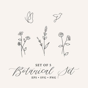 Minimalistische Schmetterling Blume SVG, Schmetterling Blume PNG, Vogel Blume SVG, zierliche Blume SVG, Schmetterling Blume png Clipart, Wildblume svg