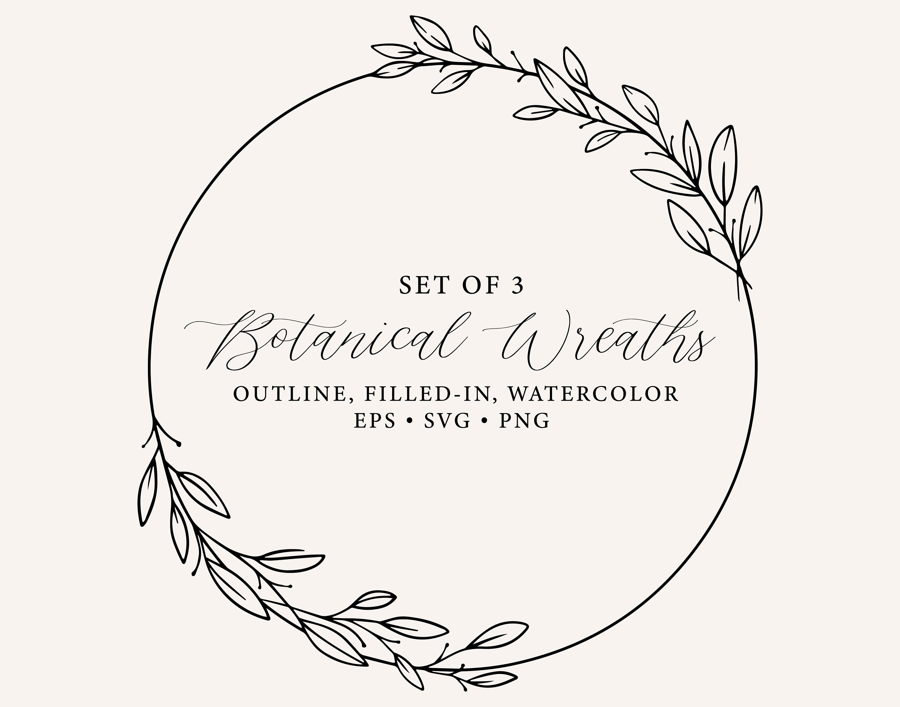 Botanical Wreath Clipart PNG, Floral Wreath Clipart Hand Drawn, Floral Leaves Leaf Flowers Branch Spring Decorative, Wedding Plant Foliage