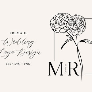 Vorgefertigtes Hochzeitslogo Monogramm svg, Hochzeit Logo Design, Hochzeit Logo Vorlage, Hochzeitslogo Editierbar, Monogramm Logo Initialen, Monogramm SVG