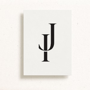 J I monogram, J en ik bruiloft logo, Premade Logo Design, Modern Logo, Minimalistisch Type, Lakzegel, Uitnodigingen, Paar Logo