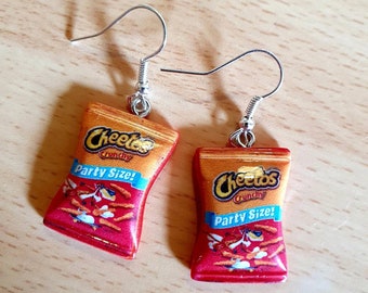 Walmart Redneck Junk Food Snack Cheetos Honey Boo Boo Chips Funny Jewellery Charm Novelty Gift Idea Cheese Ball Earrings