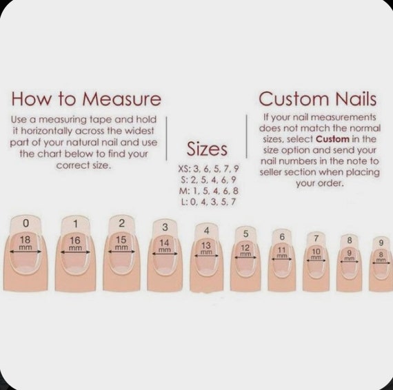 Nail Sizing Chart | Etsy