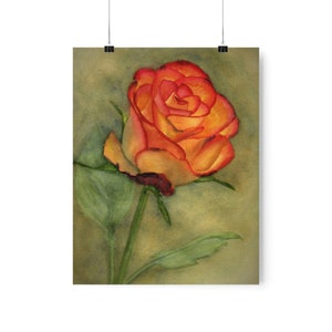 Sunset Rose Original Watercolor Print