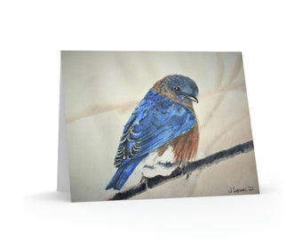 Bluebird Original Watercolor Print Greeting Cards Wildlife Art Card Bird Notecard Stationery