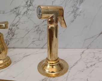Unlacquered Brass Side Sprayer For Kitchen Sink