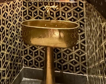 Solid Brass Pedestal Bathroom Sink - Unlacquered Brass Freestanding Sink