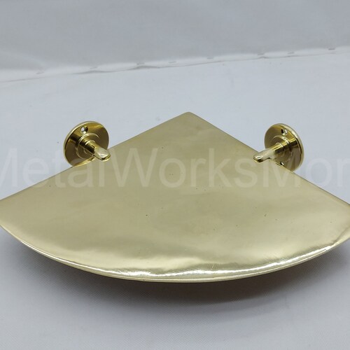 Handmade Brass Corner Shelf Wall Mount Unlacquered Brass Etsy
