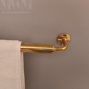 Portasciugamani in ottone non laccato per bagno – fatto a mano in Marocco