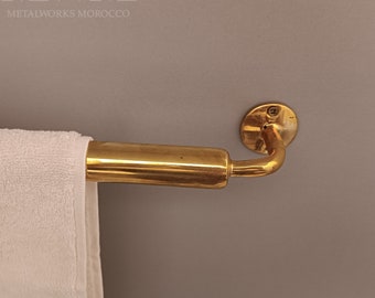 Unlacquered Brass Towel Rod Holder For Bathroom – Moroccan Handmade