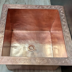 Handmade Copper Laundry Sink - Customization Rustic Sink