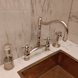 Georgian Silver Chrome Kitchen Bridge Faucet – Unique Design