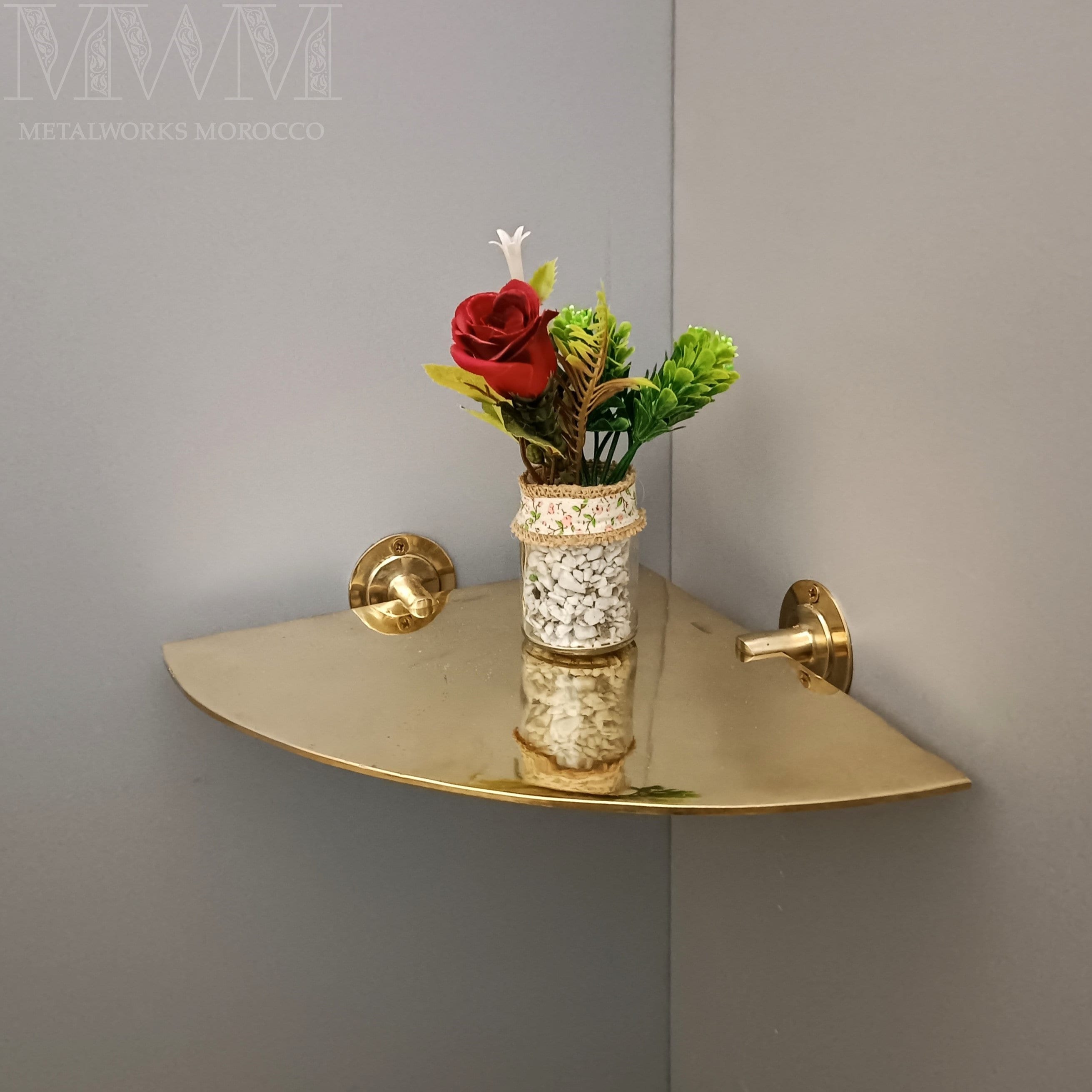 Handmade Brass Corner Shelf Wall Mount Unlacquered Brass Corner Shelves Etsy