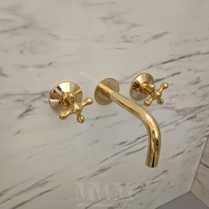 Rubinetto per vasca da bagno a parete in ottone non rivestito con beccuccio normale - Rubinetto per vasca da bagno