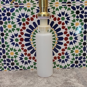 Uncoated Brass Built-In Soap Dispenser, Handmade Countertop Soap Dispenser image 6