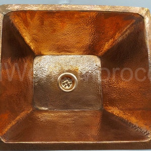Pyramid Rustic Copper Sink - Hammered Farmhouse Copper Sink Vanity