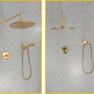 Solid Brass Shower System Lever Handle With Handheld Shower And Shower Head